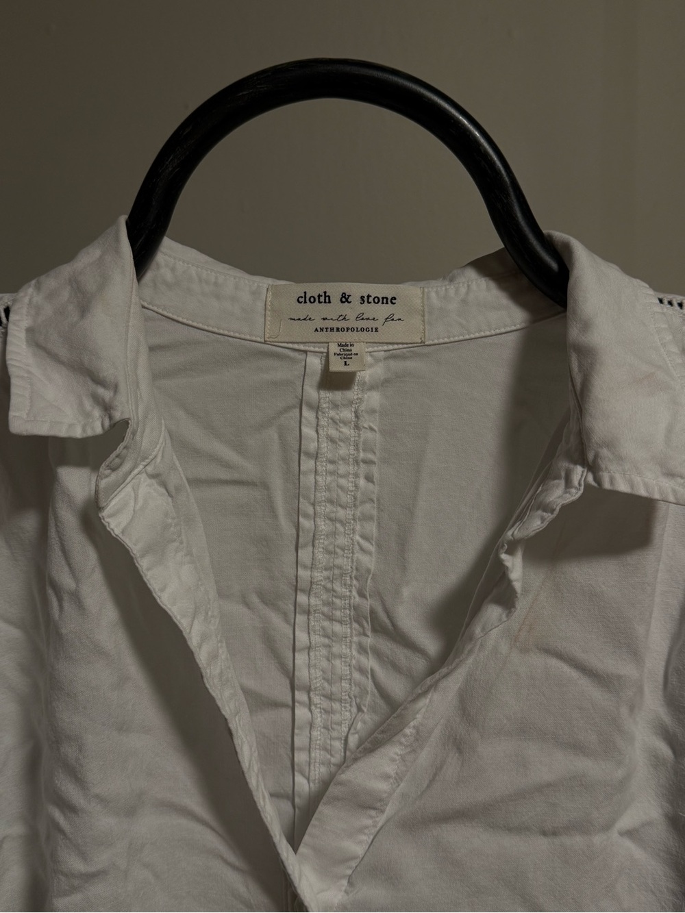 Anthropologie Cloth & Stone Women’s White Button-Down with Pintuck Front